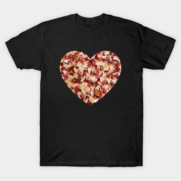 Gummy Cola Bottles Candy Heart T-Shirt by love-fi